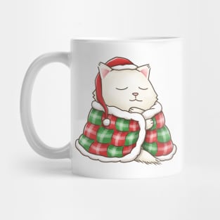 Christmat Santa Cat in Blanket Mug